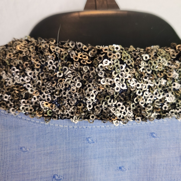 Maison Scotch Blouse Women Fits Medium Sequined Collar Oxford Heritage Preppy - Picture 4 of 7